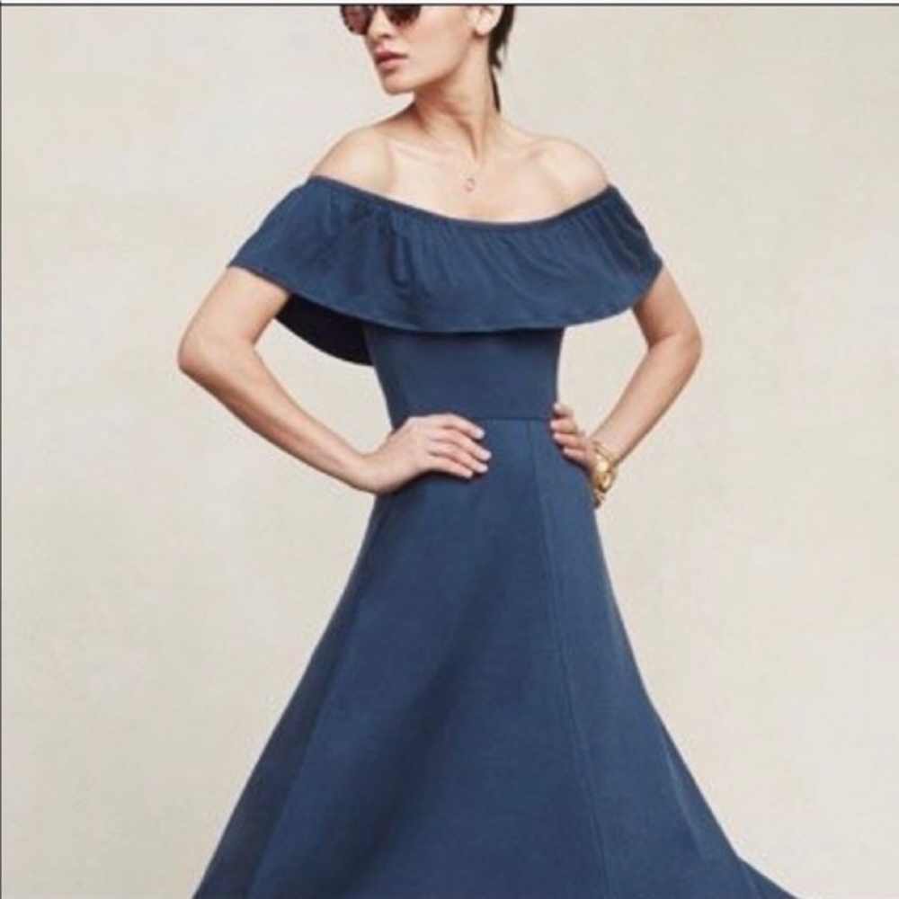 Blue Reformation Shoulder dress
